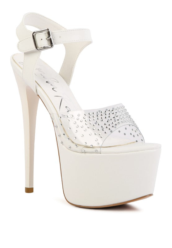 First Date Ultra High Heel Clear Sandals