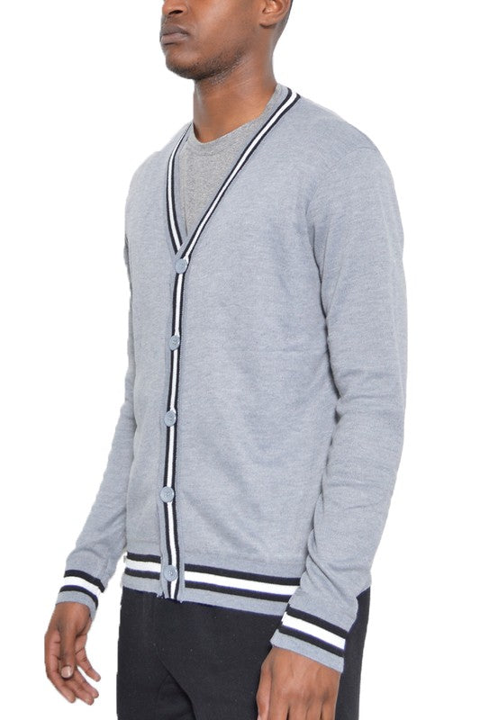 TWO STRIPE CARDIGAN