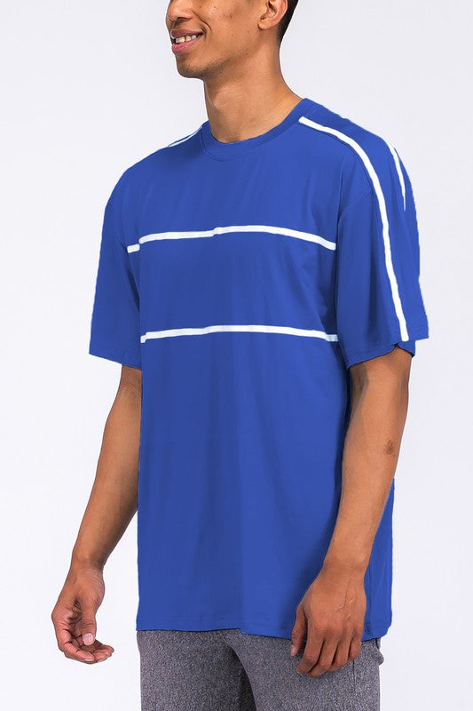 ROUND NECK TAPE STRIPE TSHIRT